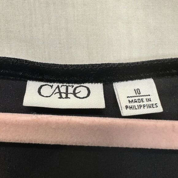 CATO Velvet Knotted Front Mini‎ Dress Sz. 10 Medium Whimsigoth Minimal Academia - Picture 5 of 6